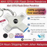 4IN1 OTG Flash Drive 2TB Pendrive 1TB Type-C USB Memory Stick 512GB 256G 128GB FlashDrive For Phone 