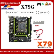 X79G Motherboard+ Cable+Bezel LGA2011 4XDDR3 RECC Slot M.2 NVME PCI-E X16 6XUSB2.0 SATA3.0 Server Ga