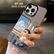 Du lịch Crayon Shin-chan mô hình vỏ điện thoại cho iPhone 16Promax 16pro 16 Cộng với 15Promax 14Prom