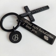 Drive Safe Keychain Cross Bible Verse Birthday Christmas Valentine's Day Gift For Husband Boyfriend