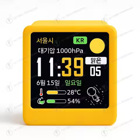 Korean Language WiFi Desktop Mini Weather Clock Alarm Clock Custom Gift for Home Office
