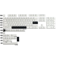 PBT Keycap Minimalist Black White Japanese Keycaps Cherry Profile 129 Keys For Mechanical And Optical Gaming Keyboard