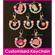 Bell Charms / Customised Cartoon Ring Name Keychain / Bag Tag / Christmas Gift Ideas / Present / Birthday Goodie