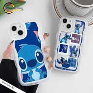 CUSTOM BLUE STITCH CLEAR WAVE SOFTCASE CASE FOR J2 J4 J6 A1 A1K A3S Y01 Y1S Y02 Y11 5 5i 7i 8 4A 5 5