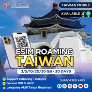 eSIM Taiwan 3GB/5GB/10GB/20GB Data | 30 Hari | ESIM ROAMING | ESIM TRAVEL
