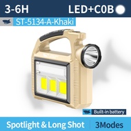 ไฟฉาย LED ST5134ฉลามยิ้มไฟข้างก้อนกลมที่สว่างมาก3โหมดชาร์จ USB ไฟ LED กันน้ำค้นหาไฟทำงานตั้งแคมป์ทำง