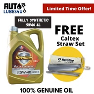 Caltex Havoline Fully Synthetic 5W40 4L (FOC Straw Set) - Caltex Car Engine Oil