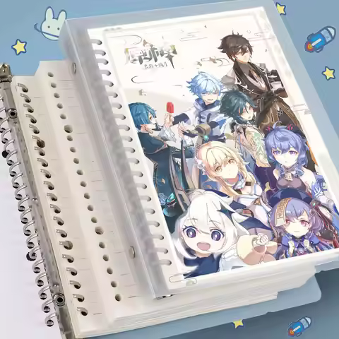 Genshin Impact anime binder notebook detachable horizontal grid notebooks and journals a5 filler pap