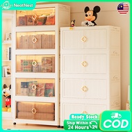 L78cm(3~5)Layers Storage Box Versatile 2Sided Opening Storage Cabinet Foldable Stackable Storage Box