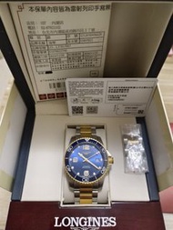 售 浪琴 深海征服者 陶瓷圈機械錶 半金 藍浪鬼 2024年11月29日寶島購入 原廠保固5年  盒卡齊全 僅配戴一天外觀近全新！