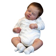 cod Reborn Baby Dolls Silicone Reborn Dolls with Brown Hair Photography Simulation Dolls 49CM for Ch