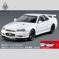 Mô Hình Xe Ôtô Kim Loại 1/24 Siêu Xe NISSAN SKYLINE GTR34 Dùng Để Trưng Bày Bàn Làm Việc
