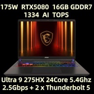 RTX5080 MSI Vector 16 HX AI 2025 16吋 Ultra 9-275HX 16G 1TB 2.5K/240Hz Gaming Laptop 電競手提電腦