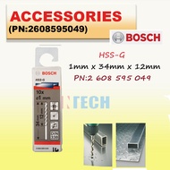 BOSCH HSS-G METAL DRILL BIT (10PCS) 1mmX34mmX12mm (PN:2608595049)
