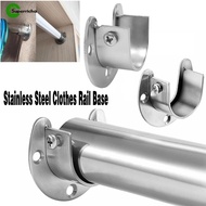 Thickened Stainless Steel Clothes Tube Base - Wardrobe Clothes Rail Fixing Bracket - Curtain Rod Round Tube Holder - Towel Bar Support Tray - Hardware Accessories