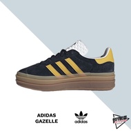 ADIDAS GAZELLE BOLD BLACK Yellow Thick-Soled Heightening Casual Shoes IE0422 [Peter Pan]