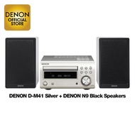 Denon D-M41 Integrated CD Receiver (SIlver) + Denon CEOL N9 Bookshelf Speaker (black)