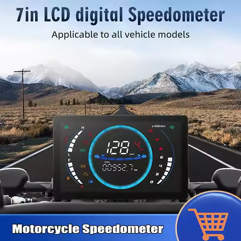 Motorcycle Speedometer Digital Dashboard Panel LED RPM Oil Level Water Temp Volt Meter For Honda EX5