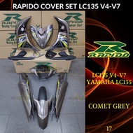 RAPIDO BODY COVER SET YAMAHA LC135 V4 V5 V6 V7 LC 135 (17) - COMET GREY (STICKER TANAM/AIRBRUSH) COV