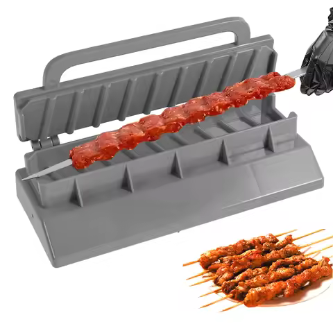 Kebab Maker, Easy Kebab Maker Press Machine, Barbecue Skewer Maker, Grill Reusable Manual BBQ Kebab 