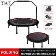 TKT 48/40-inch 4 Folds Foldable Trampoline With Handrail Or Non Handrail And With Enclosure Net Kids &amp; Adult d311