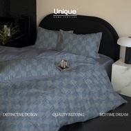 UNIQUE 900TC Geometric Bedsheet Set with Quilt Cover | Cotton Comfort | Single Queen King Size