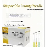 10pcs 100pcs 30G Disposable Beauty Needle 4mm/13mm/25mm can be used1ml Luer Lock/Luer Slip syringe L