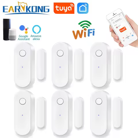WiFi Door Sensor Tuya Smart Door Open / Closed Detectors Wifi Home Alarm Compatible With Alexa Googl