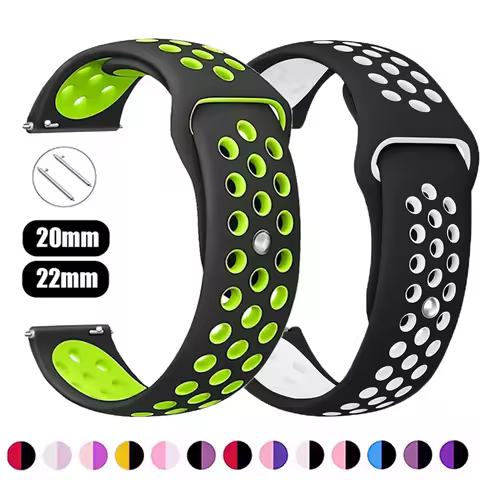 22mm 20mm watch Band for Samsung Galaxy Watch 6-5-pro-/active 2 40-44mm Silicone sport Breathable br