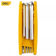 DELI 8 Pcs Foldable Hex Key Set DL230308 Cr-V Allen Key Flat End Handle Fold Folding Kunci Lipat [ic