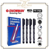 JUKE (DOZENS) Snowman Drawing Pen Caligraphy FT-700 / 700 Calligraphy Letter Pen Pigment Ink 0.1 - 0
