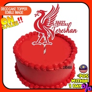 [CUSTOM NAME] Happy Birthday Cake Topper Liverpool Decoration Set Party Accessories Banner Hiasan Ke
