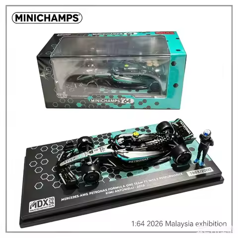 MINICHAMPS 1:64 AMG Petronas F1 W16 racing model, limited edition for 2026 Malaysia exhibition, die 