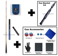 OMIN OMIN GUNMAN Handmade Snooker Cue 3/4 Cue Stick Pool Billiard Stick 3-piece 145cm Cue Bucket Box