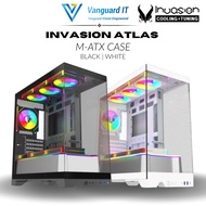 [ INVASION ALTAS ATX PC PC CASES M-ATX ] WITH 4 ARGB FLASHLUX FAN (WHITE & BLACK)