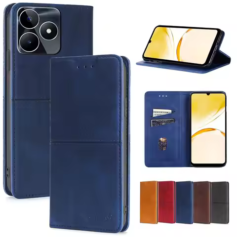 For Realme Note 50 Narzo 60X N55 N53 50A 50i Prime 50 30 30A 20A Pro Retro Logo embossed Magnetic Le