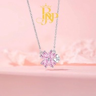 BNP four-leaf clover necklace, silver necklace