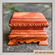 12cm High Altar Shelf, Fine CNC Carved Natural Wood Worshiping, Square Wooden, Altar