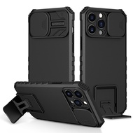 For iphone 13 Pro Max 7 8 Plus X Xs Max XR Case With Slide Camera Cover Kickstand Shockproof Protect