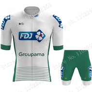 2026 STYLE 2022 FDJ Team Cycling Jersey Set Summer France Retro Cycling Clothing Road Bike Shirts Su
