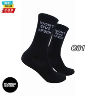 Oldschool Socks - Black IDGAF Socks - Kubigasocks - C81