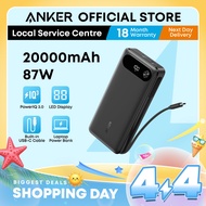 Anker Power Bank 20000mAh 87W Fast Charging Built-in USB C Cable Laptop Power Portable Charger A1383