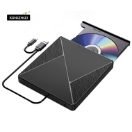 External DVD Drive USB3.0 CD-ROM Burner Portable Dual Interface Type-C USB CD DVD Burner for Laptop 