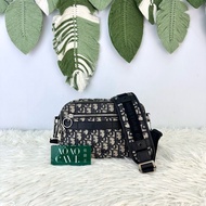 DIOR Oblique緹花拼皮相機包 22cm 斜肩包