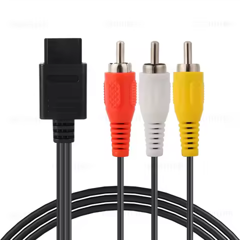 1.8m AV Cable Composite Video Cord 6 Feet Line Compatible with Nintendo 64/N64/GameCube/SNES TV Game