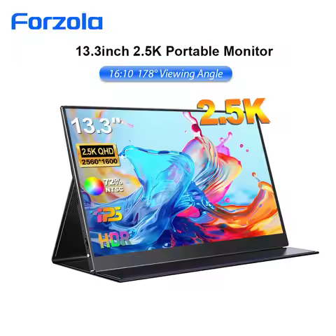 FORZOLA 13.3 inch 2.5K QHD Portable Monitor 2560x1600 Gaming Monitor USB-C HDMI External Display for
