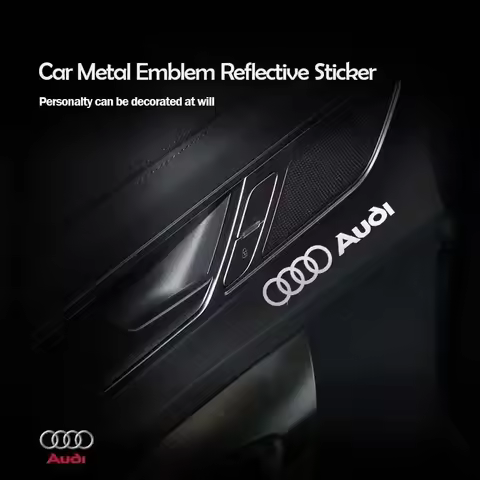 5/10pc Car 3D Metal Sticker Steering Wheel Interior Sticker For Audi Quattro Q2 Q3 Q5 Q7 Q5L Q4 Q8 Q