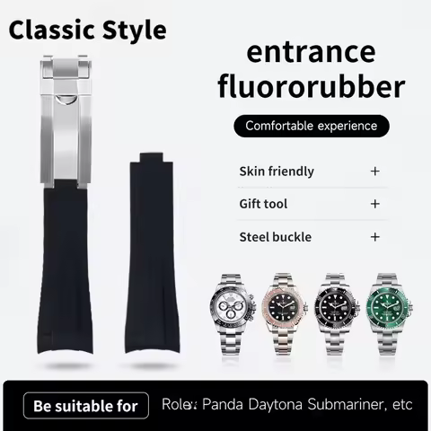 2025 Curved End Colorful Rubber Strap for Rolex-Style Datejust 36mm | 9x9mm 20mm Classic Bracelet ​​
