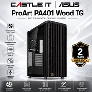 ASUS ProArt PA401 Wood TG ATX Gaming Case Black 2x160mm 1x120mm Fan Casing