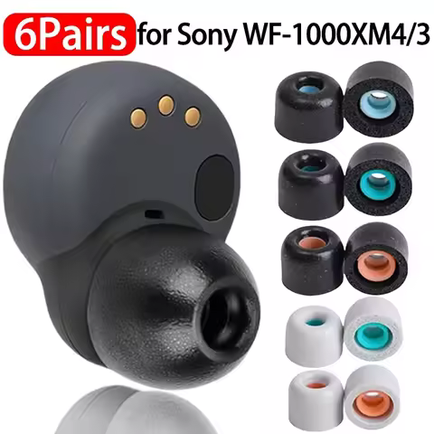 1/6Pairs Soft Memory Foam Eartips For Sony WF-1000XM4 WF-1000XM3 Replacement Earplugs S/M/L Noise Ca